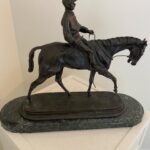 French Sculpture Bronze “Jockey on Horse”